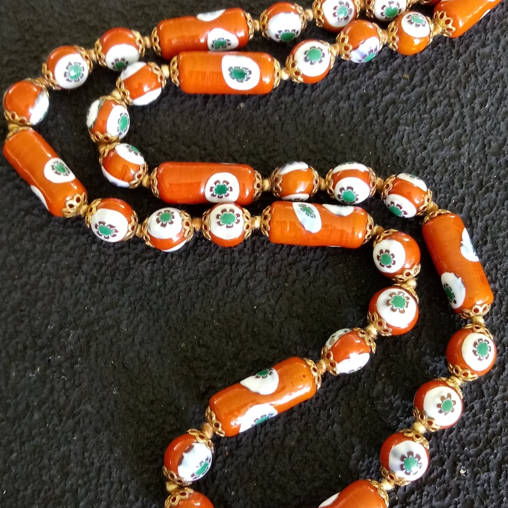 SOLD.  Vintage millefiori necklace